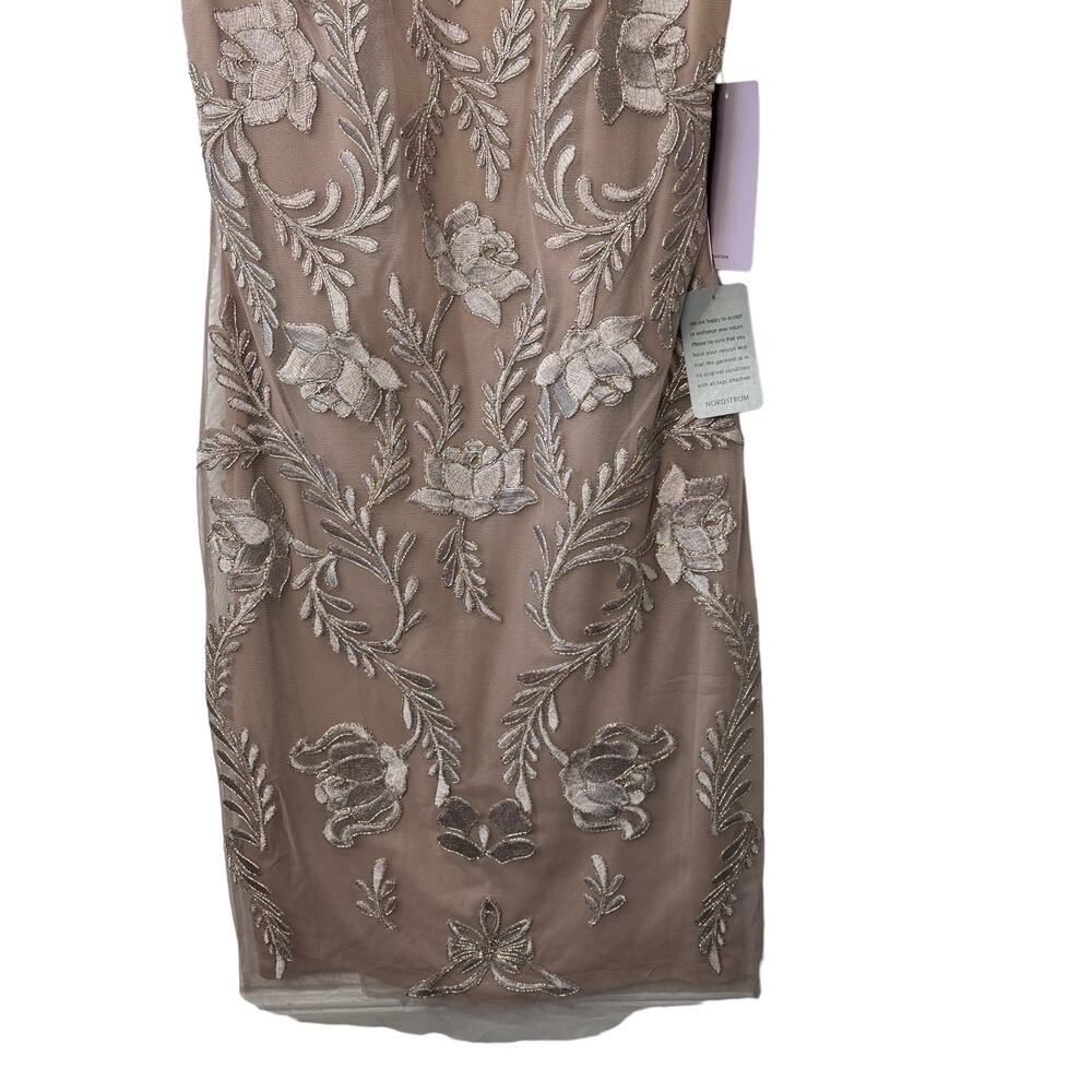 JS Collections Blush Dori Embroidered Cocktail Dress Women's Size 4 New - Picture 3 of 11